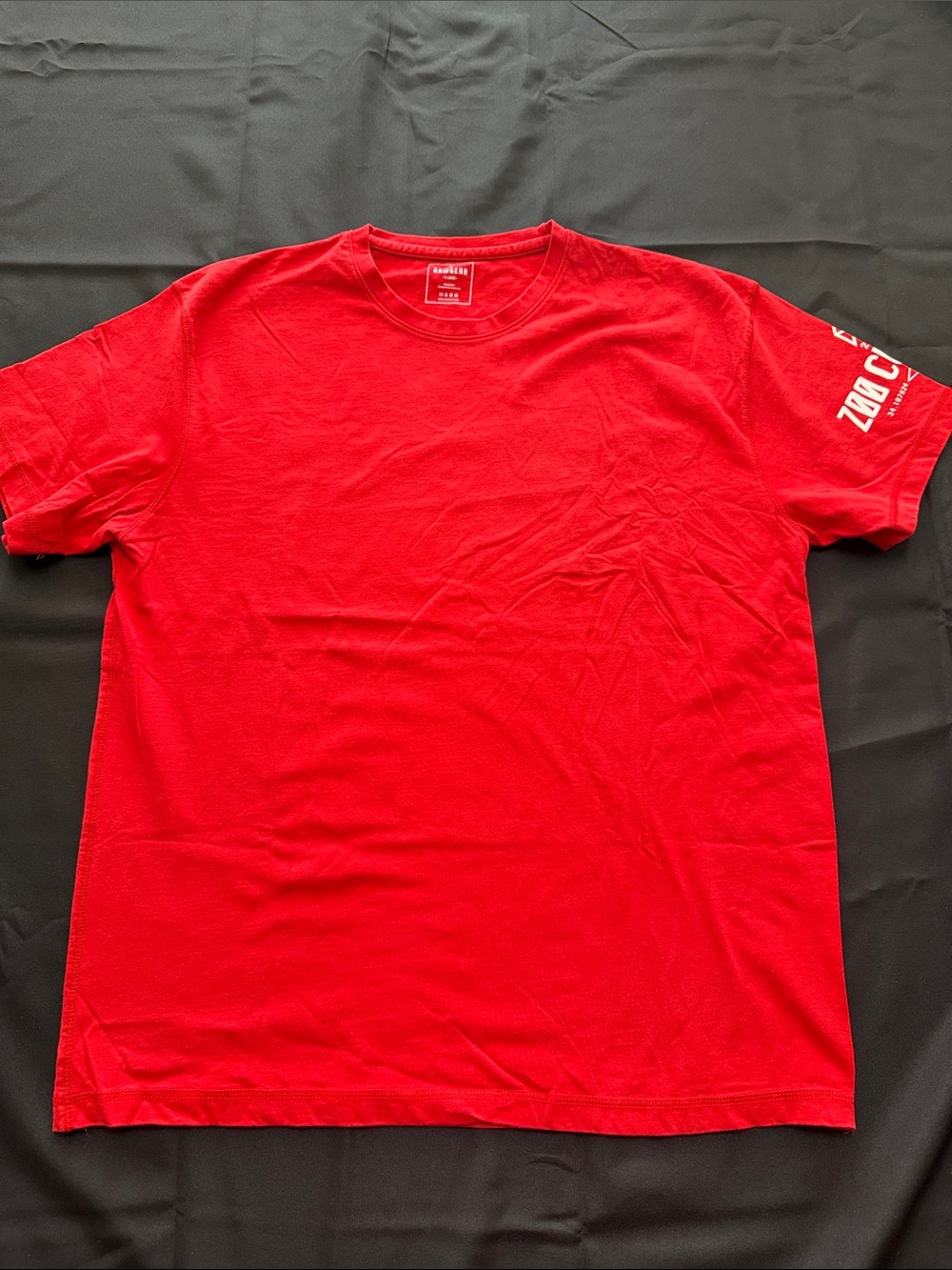Men's Red Short-Sleeve Crewneck Logo Tee
